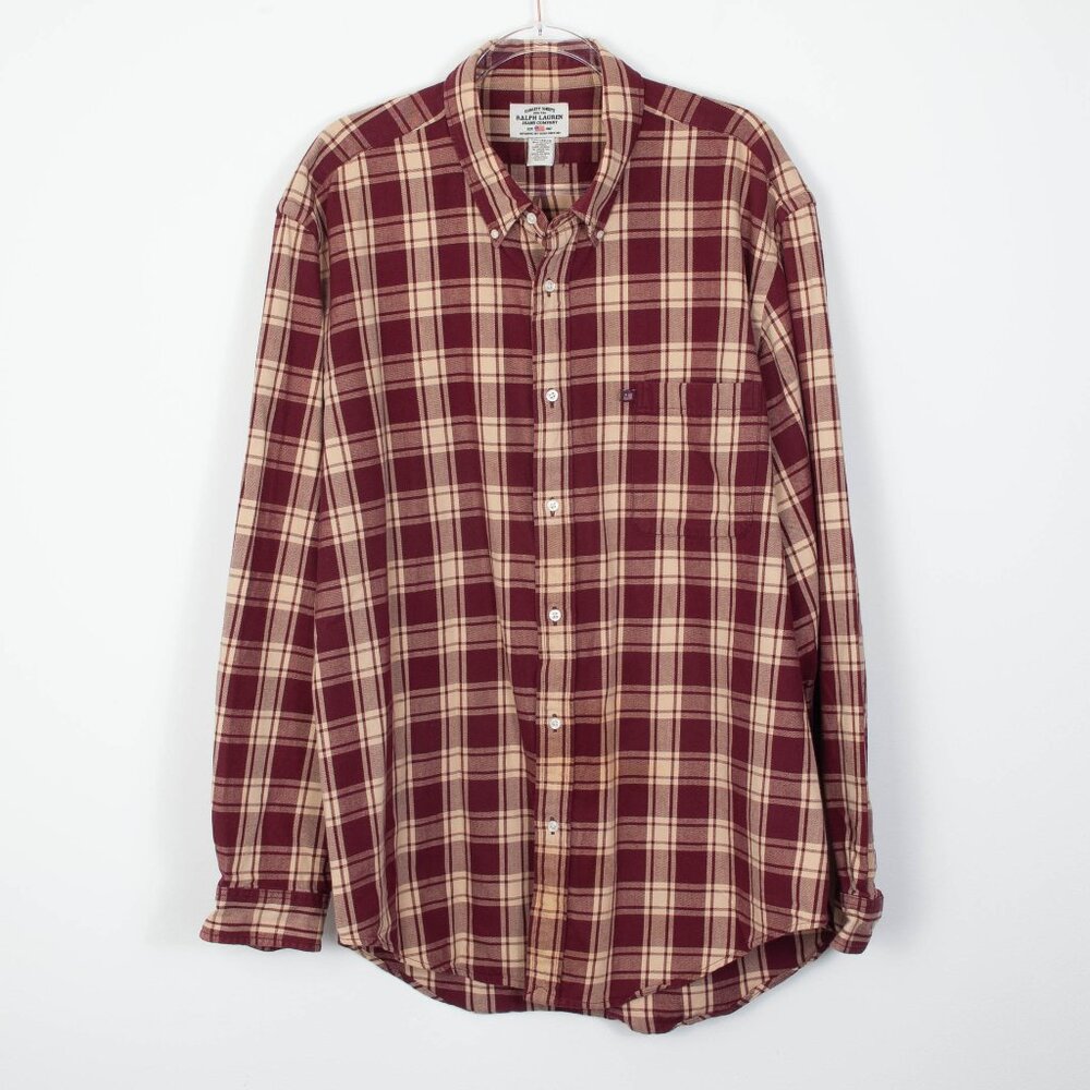Ralph Lauren Jeans Company Mens Plaid Button Down Shirt Size XXL Long Sleeve